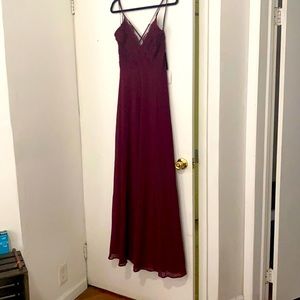 Lulu’s Burgundy Madalyn Lace Maxi Dress